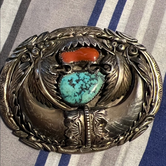 Sterling silver Native American belt buckle - Picture 4 of 4